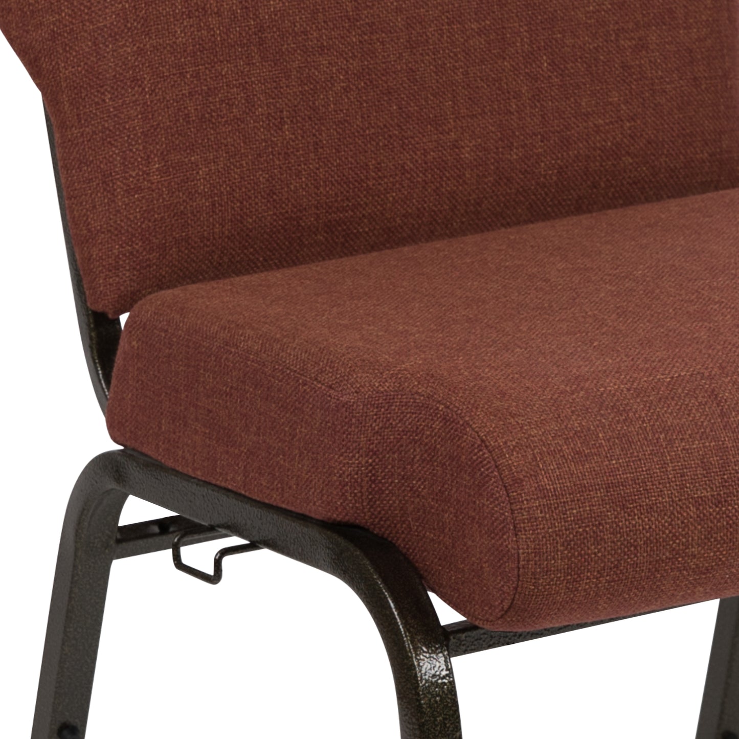 Advantage 20.5 in. Cinnamon Molded Foam Church Chair Cinnamon Fabric/Gold Vein Frame