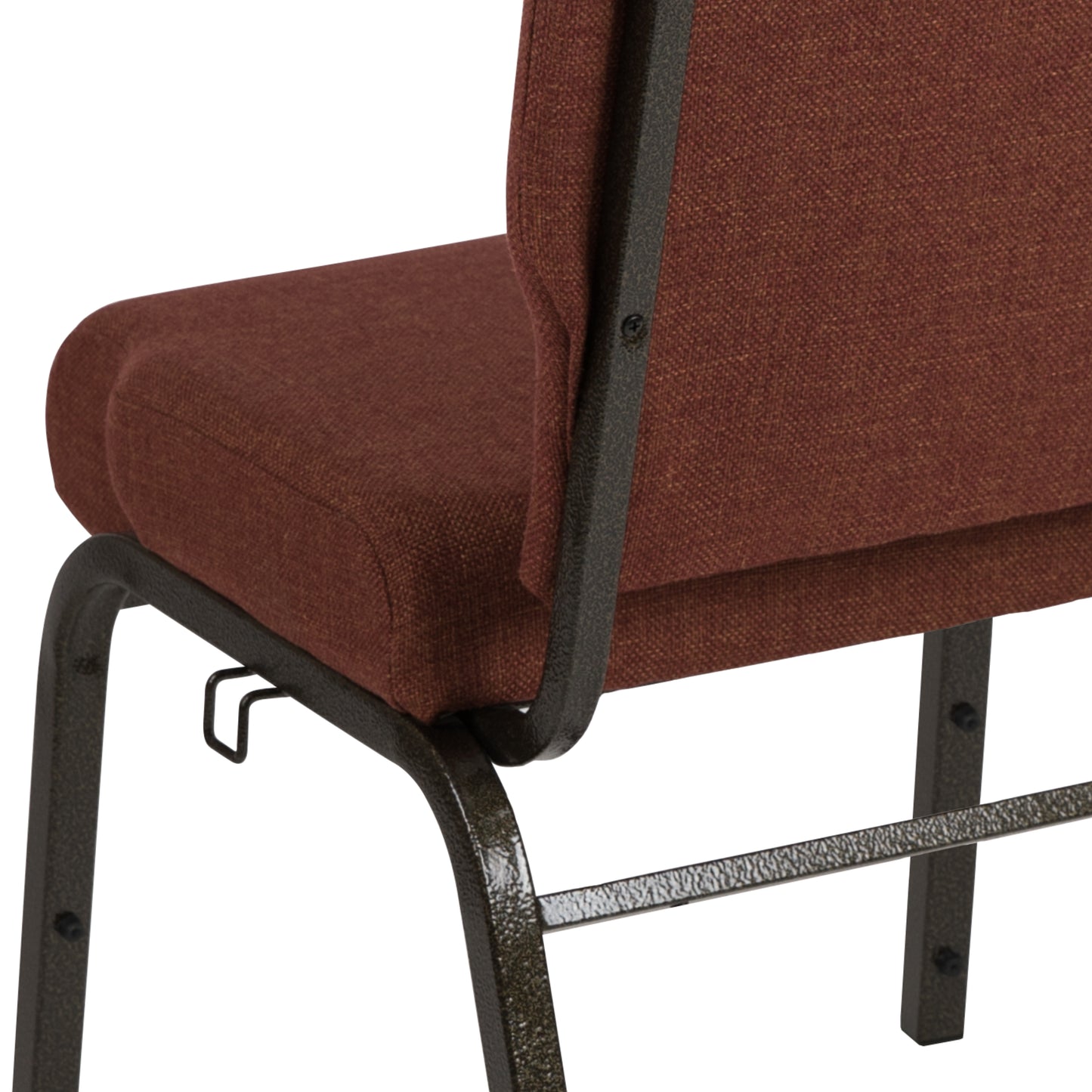 Advantage 20.5 in. Cinnamon Molded Foam Church Chair Cinnamon Fabric/Gold Vein Frame