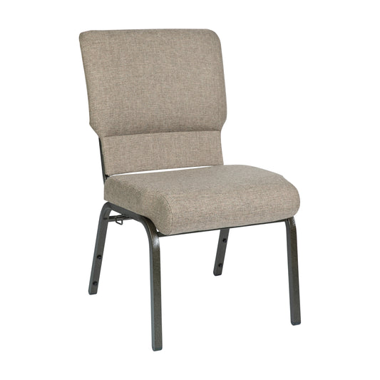 Advantage Mixed Tan Church Chair 20.5 in. Wide Mixed Tan Fabric/Gold Vein Frame PCHT-105