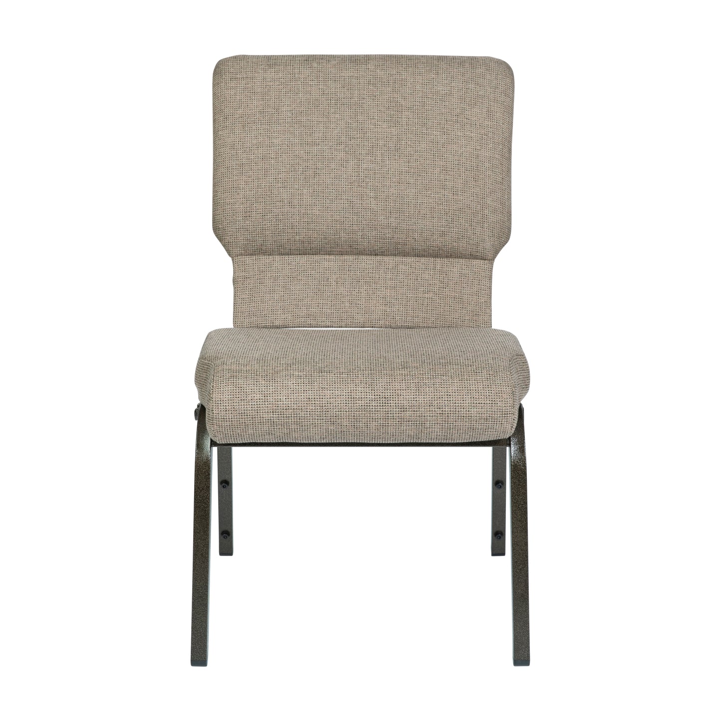 Advantage Mixed Tan Church Chair 20.5 in. Wide Mixed Tan Fabric/Gold Vein Frame
