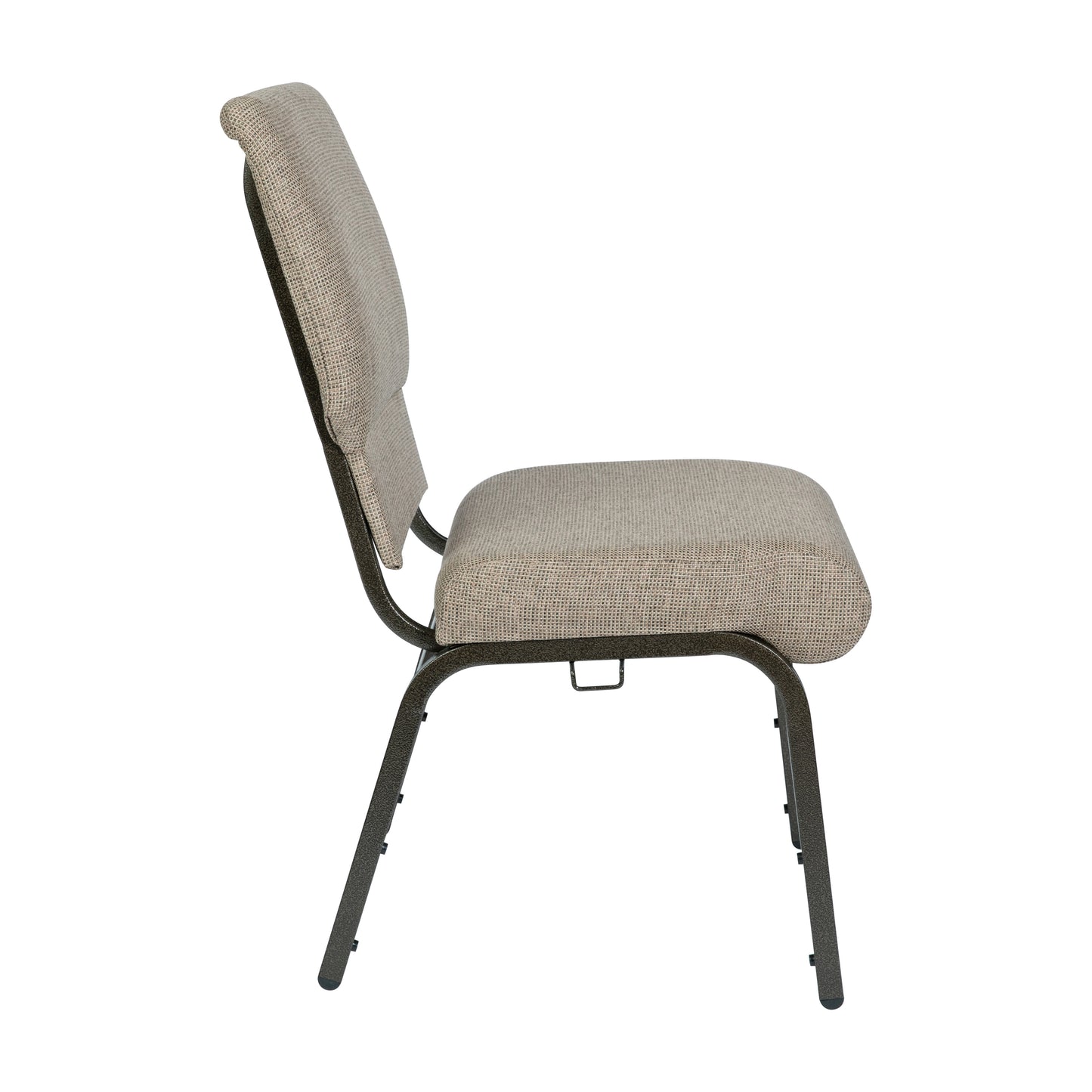 Advantage Mixed Tan Church Chair 20.5 in. Wide Mixed Tan Fabric/Gold Vein Frame