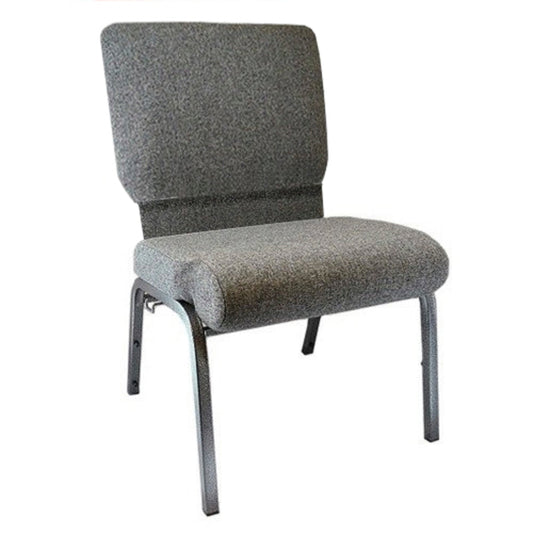Advantage Charcoal Gray Church Chair 20.5 in. Wide Charcoal Gray Fabric/Silver Vein Frame PCHT-111