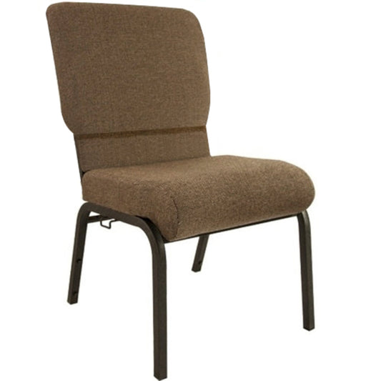 Advantage Jute Church Chair 20.5 in. Wide Jute Fabric/Black Textured Frame PCHT-112