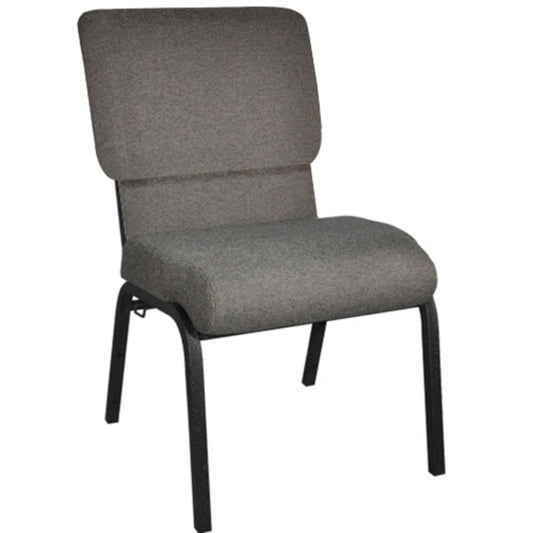 Advantage Fossil Church Chair 20.5 in. Wide Fossil Fabric/Black Textured Frame PCHT-113