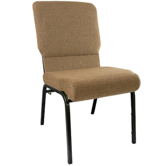 Advantage Mixed Tan Church Chairs 18.5 in. Wide Mixed Tan Fabric/Gold Vein Frame PCHT185-105