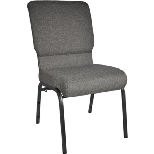 Advantage Charcoal Gray Church Chair 18.5 in. Wide Charcoal Gray Fabric/Silver Vein Frame PCHT185-111