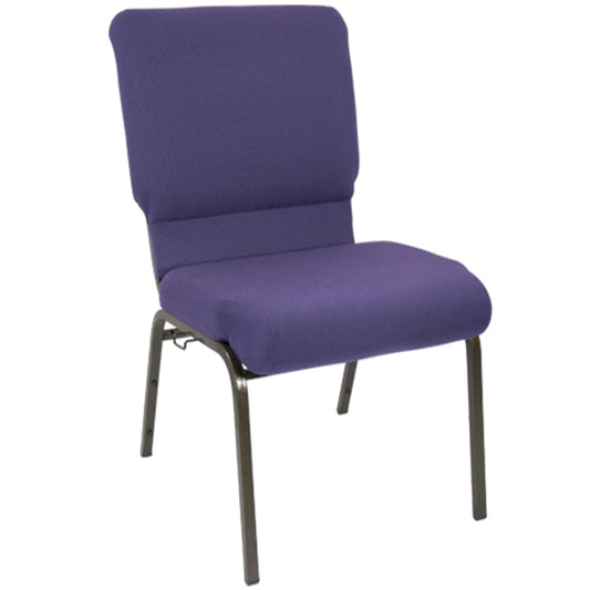 Advantage Eggplant Church Chair 18.5 in. Wide Eggplant Fabric/Gold Vein Frame PCHT185-115