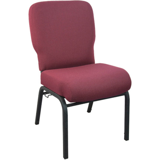 Advantage Signature Elite Maroon Church Chair - 20 in. Wide Maroon Fabric/Black Textured Frame PCRCB-104