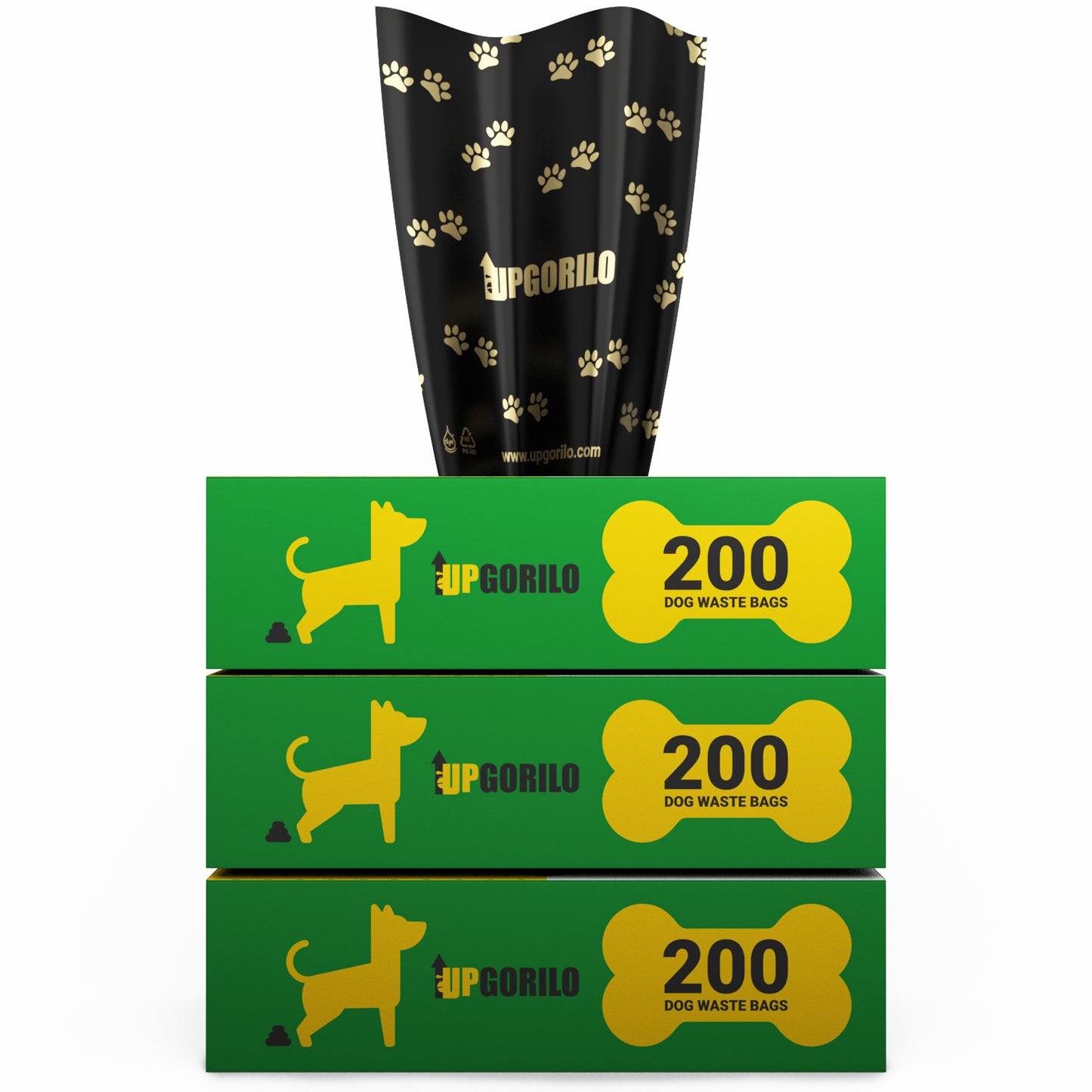 Kessler 3 Roll Set of 8 x 13 Unscented Premium Pet Waste Station Bags, 600 Extra Thick and Strong Leak Proof Dog Waste Bags Black