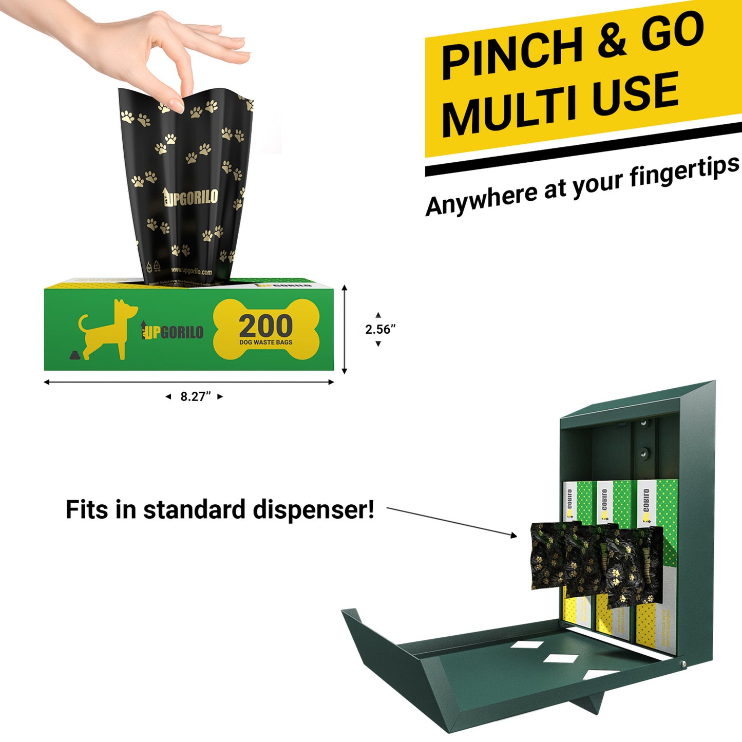 Kessler 3 Roll Set of 8 x 13 Unscented Premium Pet Waste Station Bags, 600 Extra Thick and Strong Leak Proof Dog Waste Bags Black