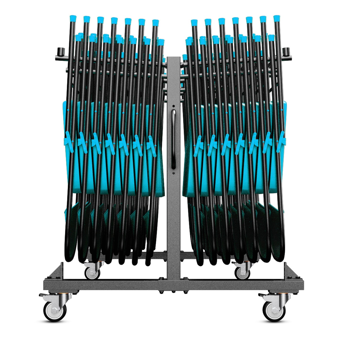 Hawkins Heavy Duty Folding Table and Chairs Mobile Cart-Locking Wheels, Holds up to 42 Folding Chairs or 12 Tables, Black Black