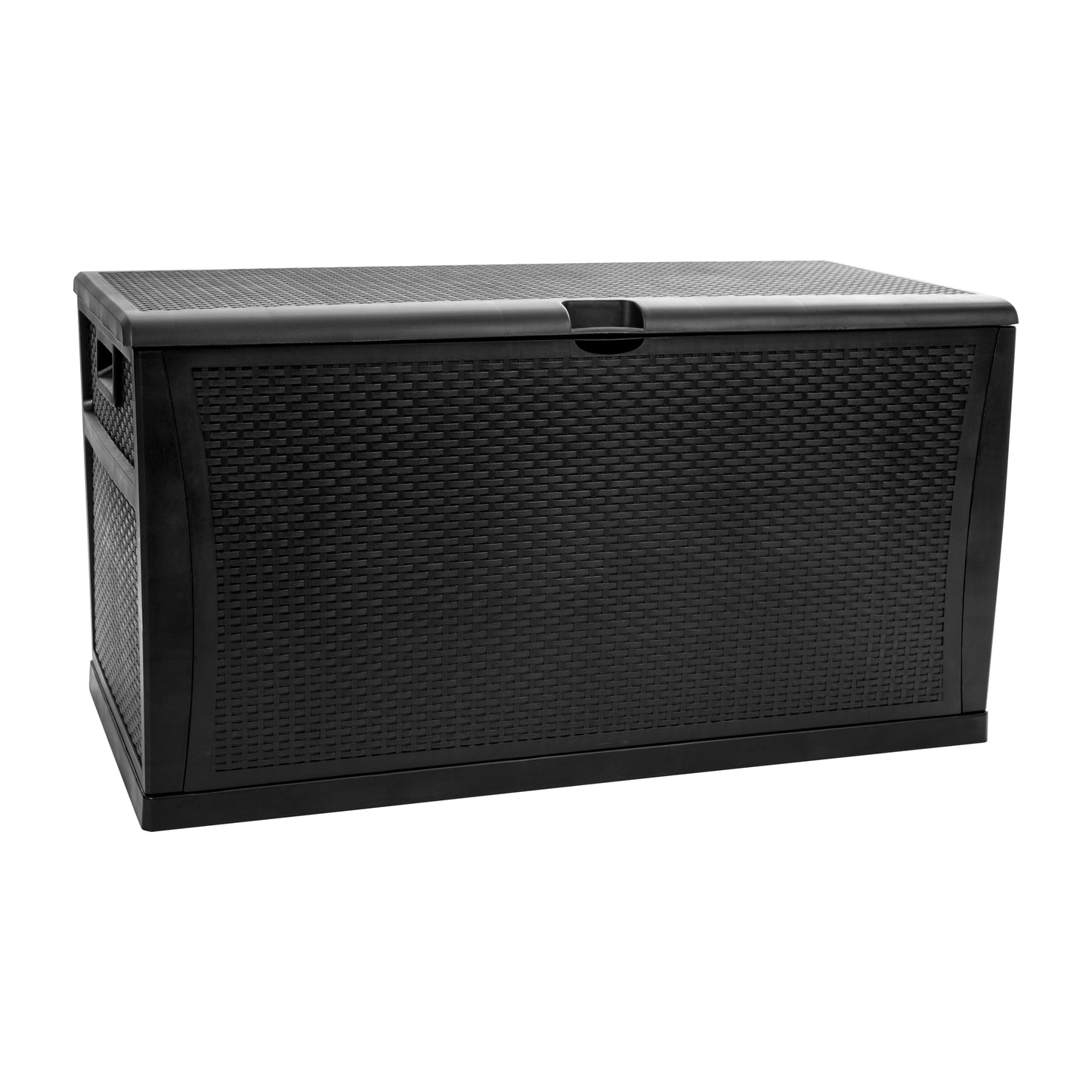 Nobu 120 Gallon Plastic Deck Box - Outdoor Waterproof Storage Box for Patio Cushions, Garden Tools and Pool Toys, Black Black