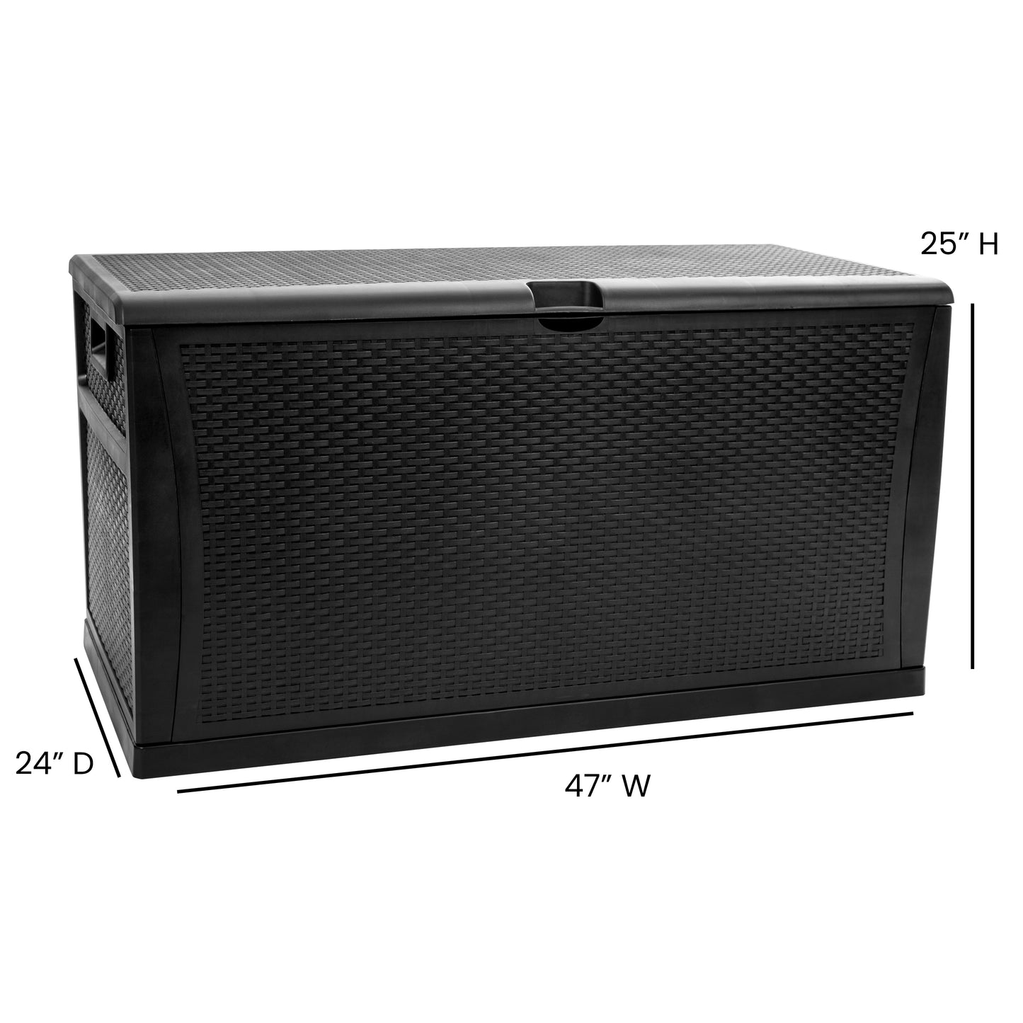 Nobu 120 Gallon Plastic Deck Box - Outdoor Waterproof Storage Box for Patio Cushions, Garden Tools and Pool Toys, Black Black