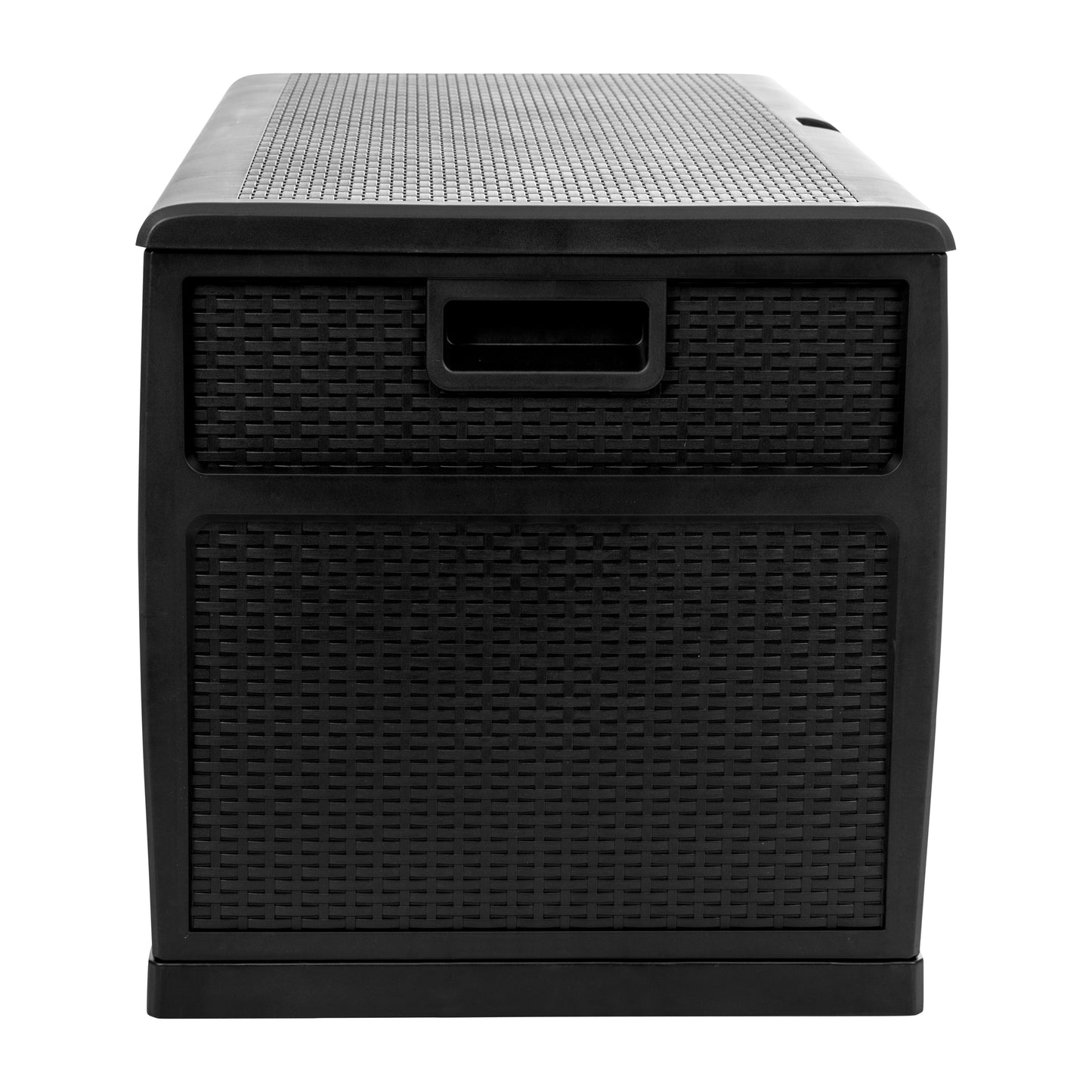 Nobu 120 Gallon Plastic Deck Box - Outdoor Waterproof Storage Box for Patio Cushions, Garden Tools and Pool Toys, Black Black