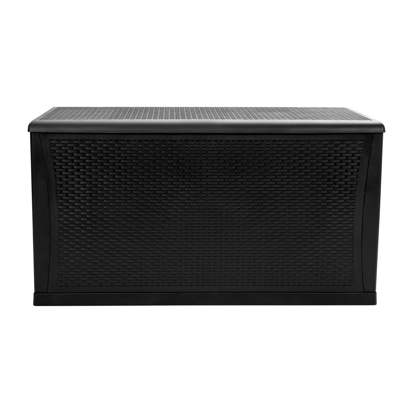 Nobu 120 Gallon Plastic Deck Box - Outdoor Waterproof Storage Box for Patio Cushions, Garden Tools and Pool Toys, Black Black