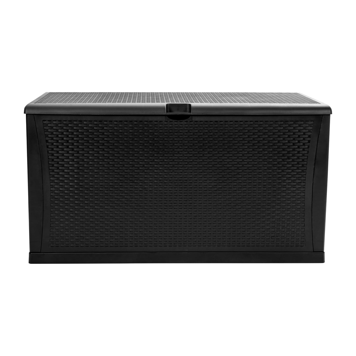 Nobu 120 Gallon Plastic Deck Box - Outdoor Waterproof Storage Box for Patio Cushions, Garden Tools and Pool Toys, Black Black