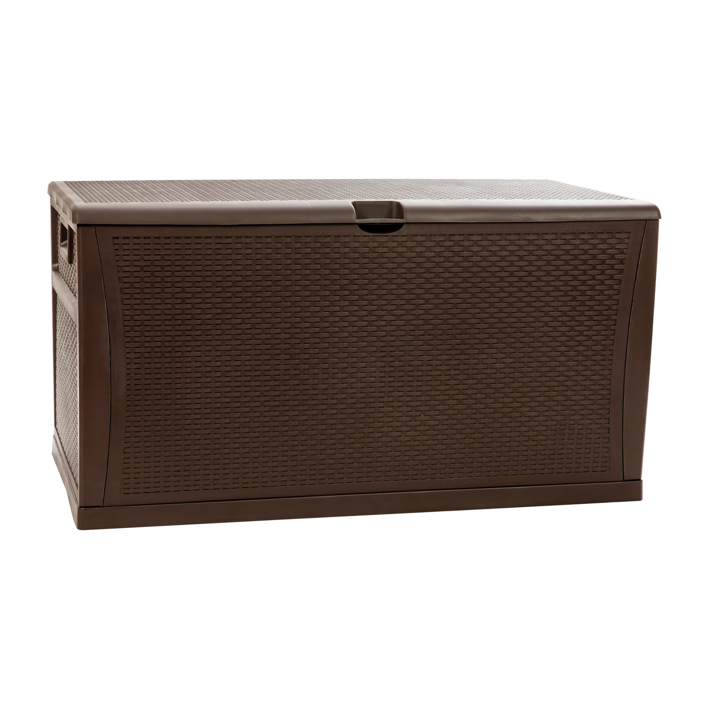 Nobu 120 Gallon Plastic Deck Box - Outdoor Waterproof Storage Box for Patio Cushions, Garden Tools and Pool Toys, Brown Brown