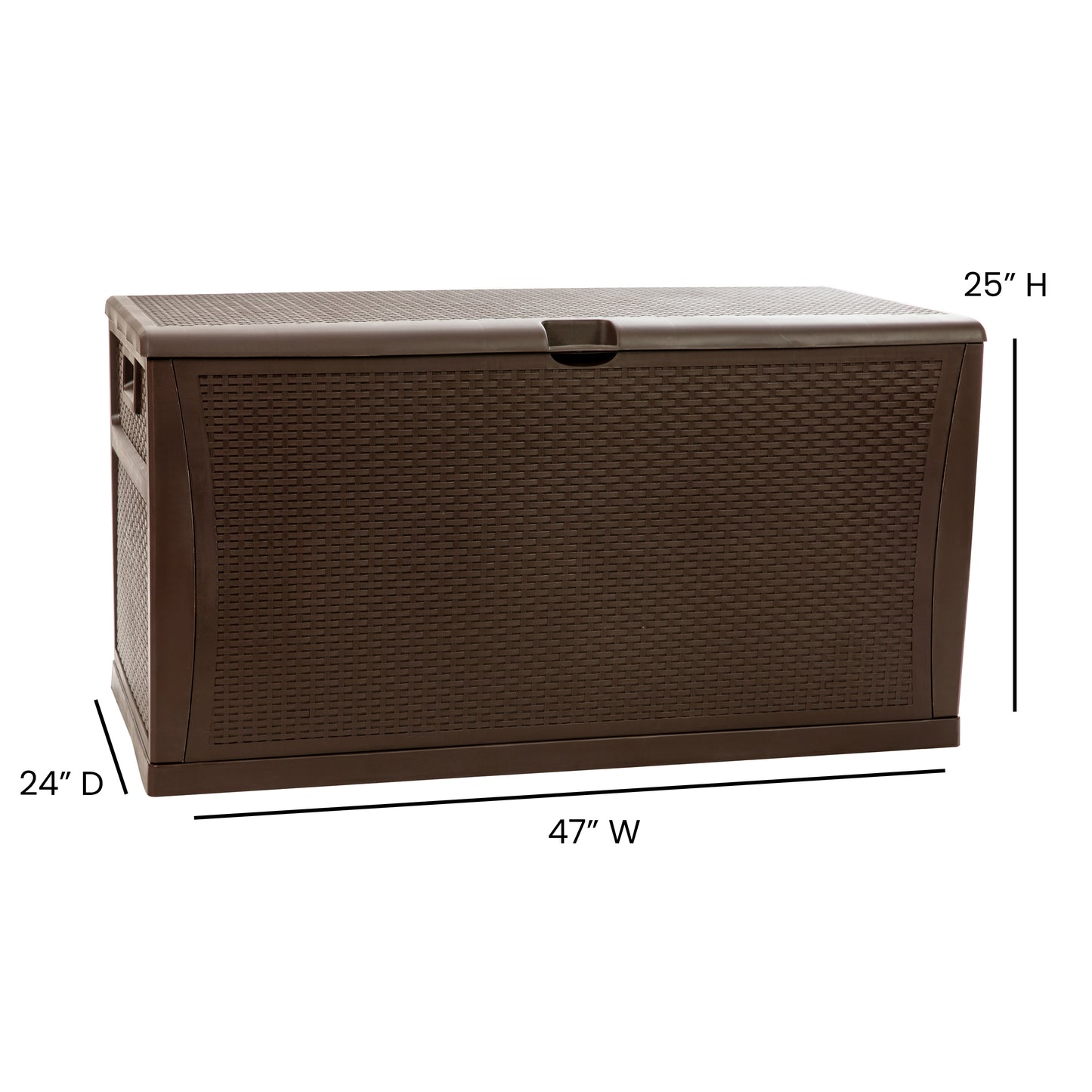 Nobu 120 Gallon Plastic Deck Box - Outdoor Waterproof Storage Box for Patio Cushions, Garden Tools and Pool Toys, Brown Brown