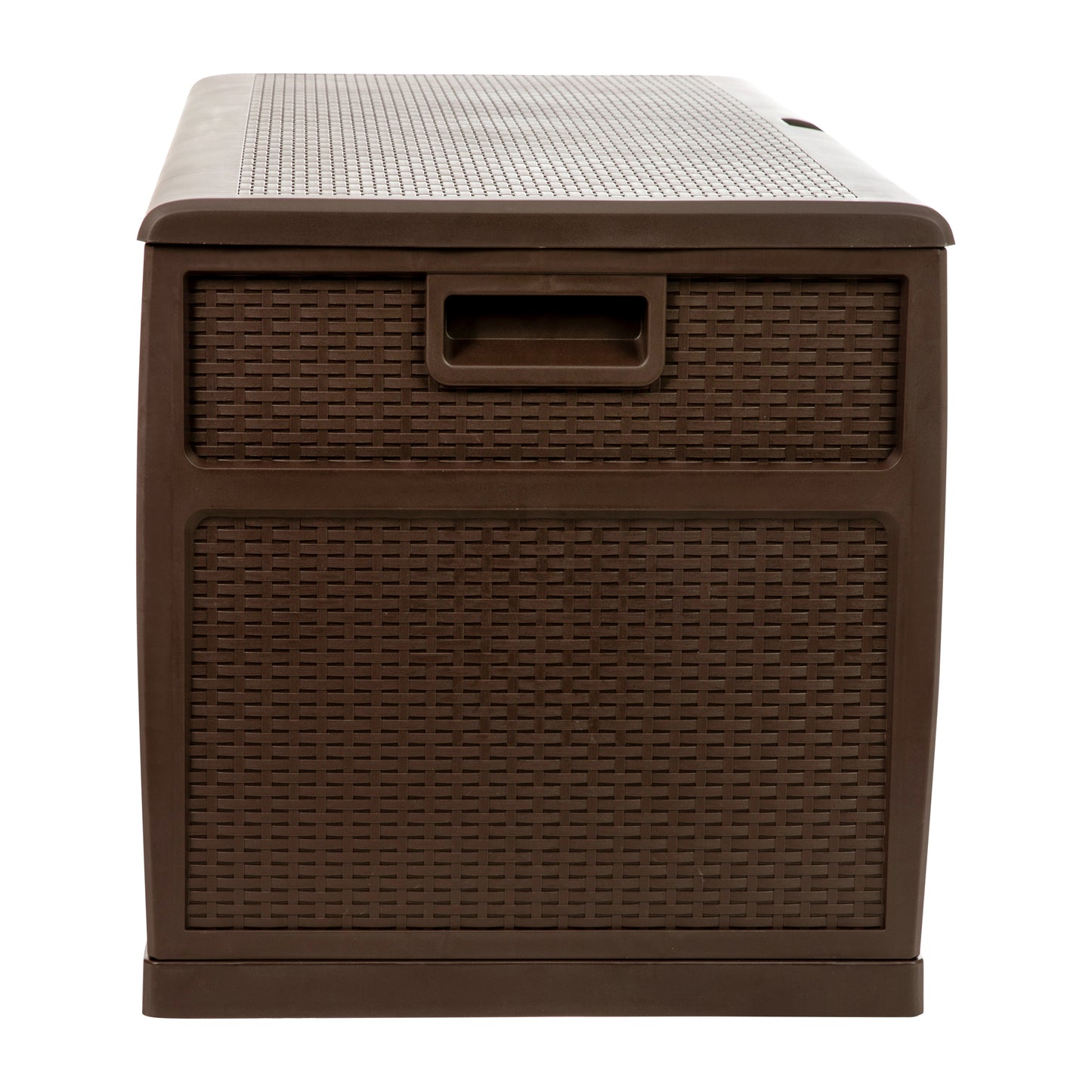 Nobu 120 Gallon Plastic Deck Box - Outdoor Waterproof Storage Box for Patio Cushions, Garden Tools and Pool Toys, Brown Brown