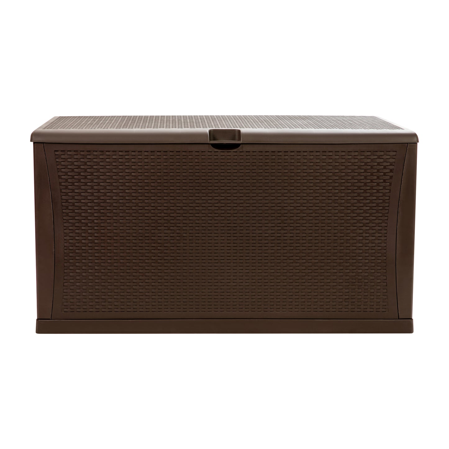 Nobu 120 Gallon Plastic Deck Box - Outdoor Waterproof Storage Box for Patio Cushions, Garden Tools and Pool Toys, Brown Brown