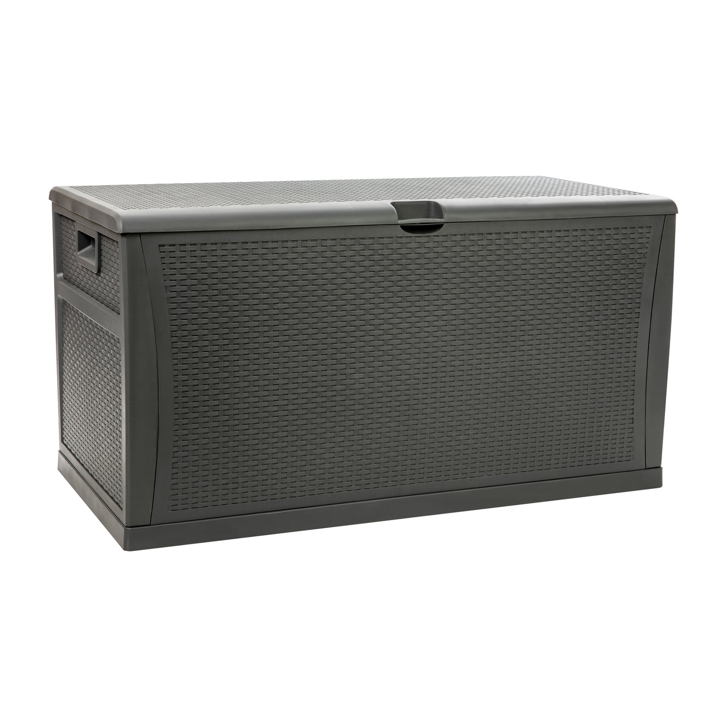 Nobu 120 Gallon Plastic Deck Box - Outdoor Waterproof Storage Box for Patio Cushions, Garden Tools and Pool Toys, Gray Gray