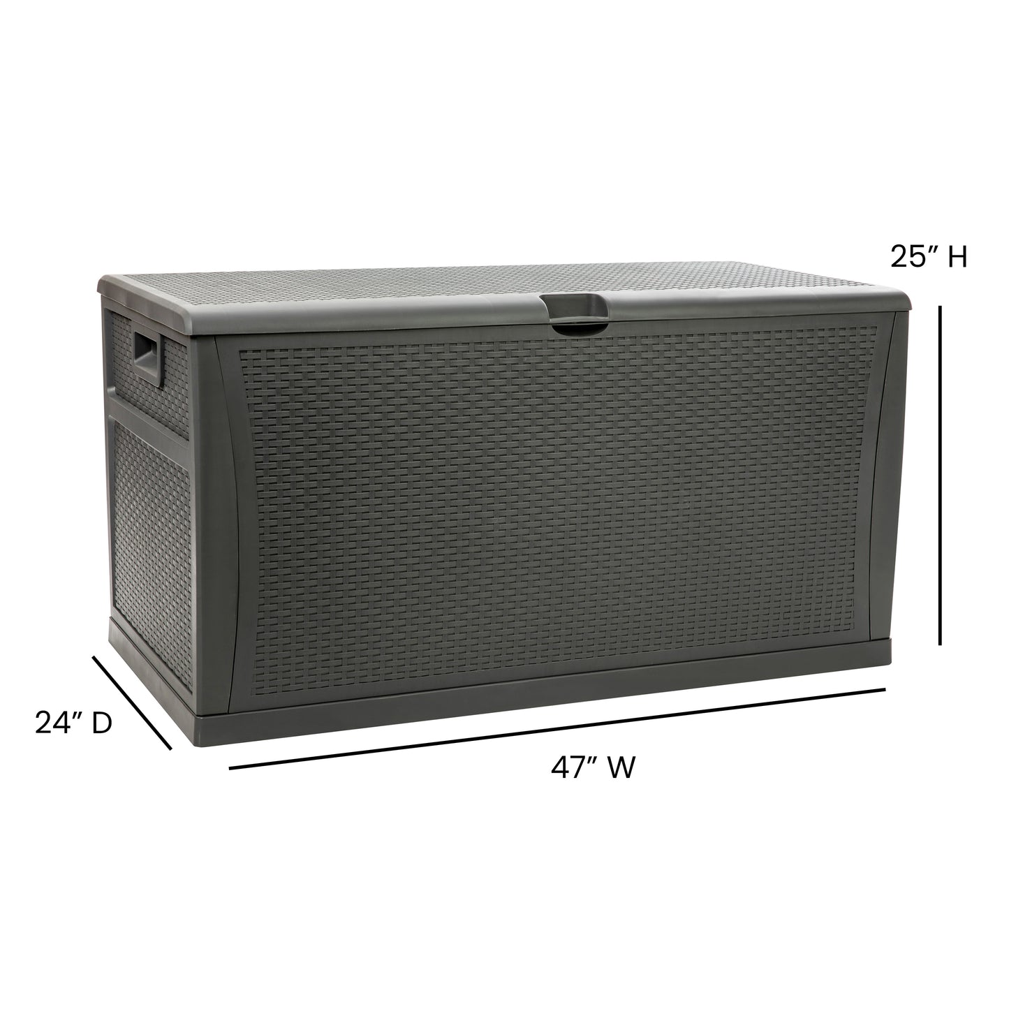 Nobu 120 Gallon Plastic Deck Box - Outdoor Waterproof Storage Box for Patio Cushions, Garden Tools and Pool Toys, Gray Gray