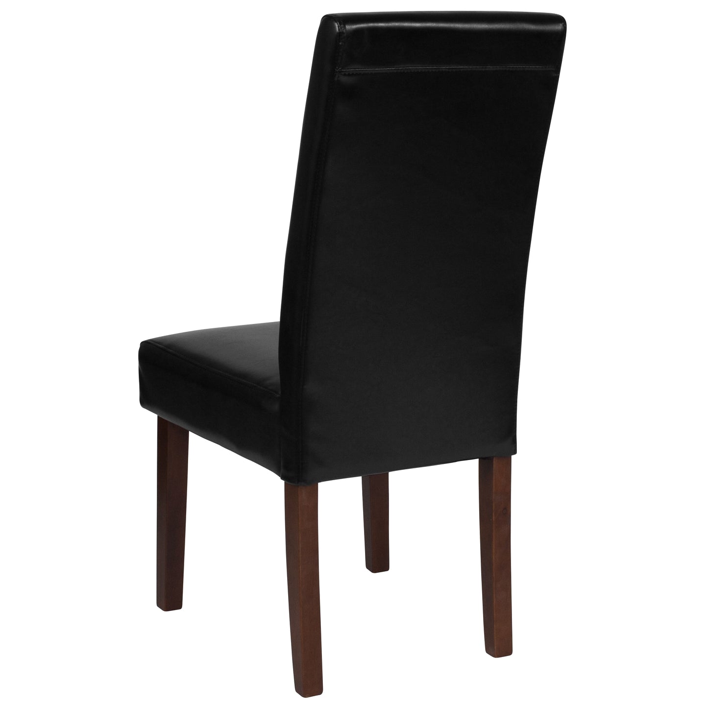 Greenwich Series Black LeatherSoft Upholstered Panel Back Mid-Century Parsons Dining Chair Black LeatherSoft QY-A37-9061-BKL-GG