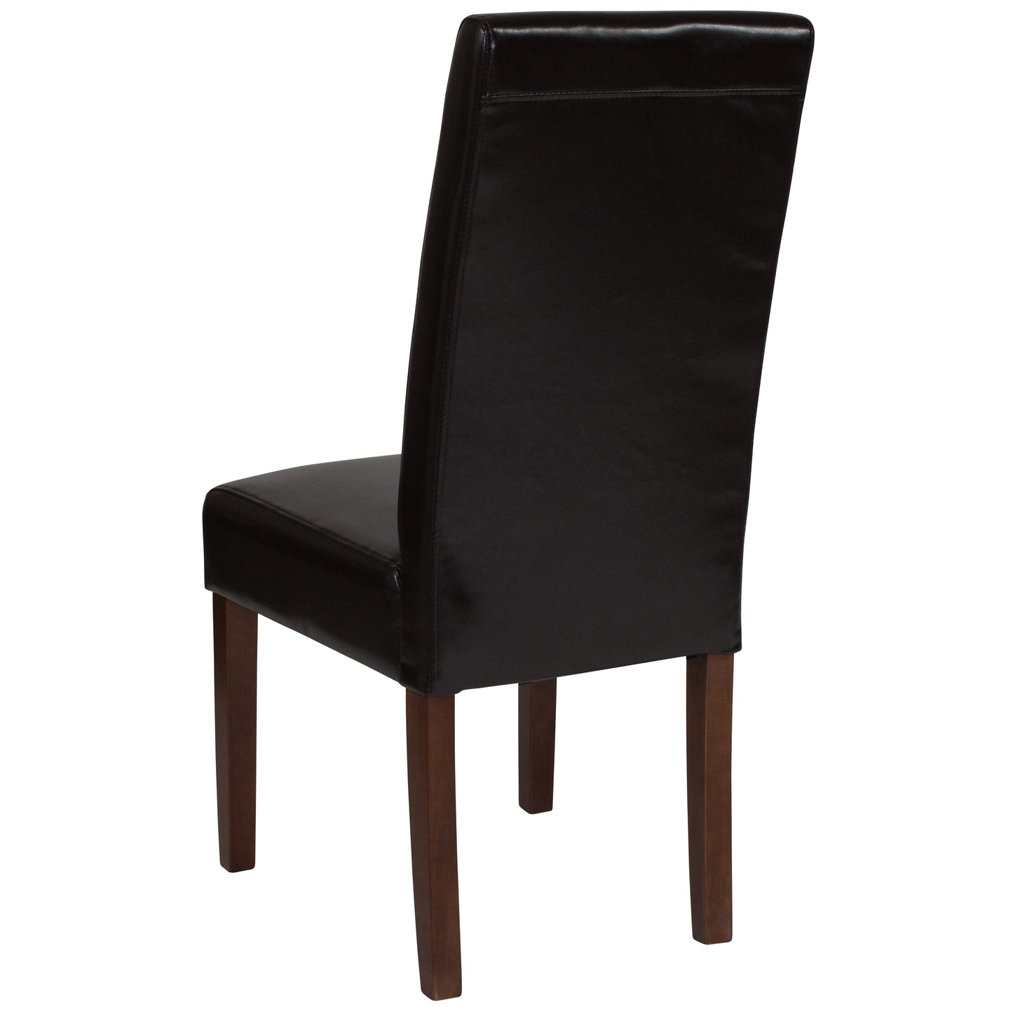 Greenwich Series Brown LeatherSoft Upholstered Panel Back Mid-Century Parsons Dining Chair Brown LeatherSoft
