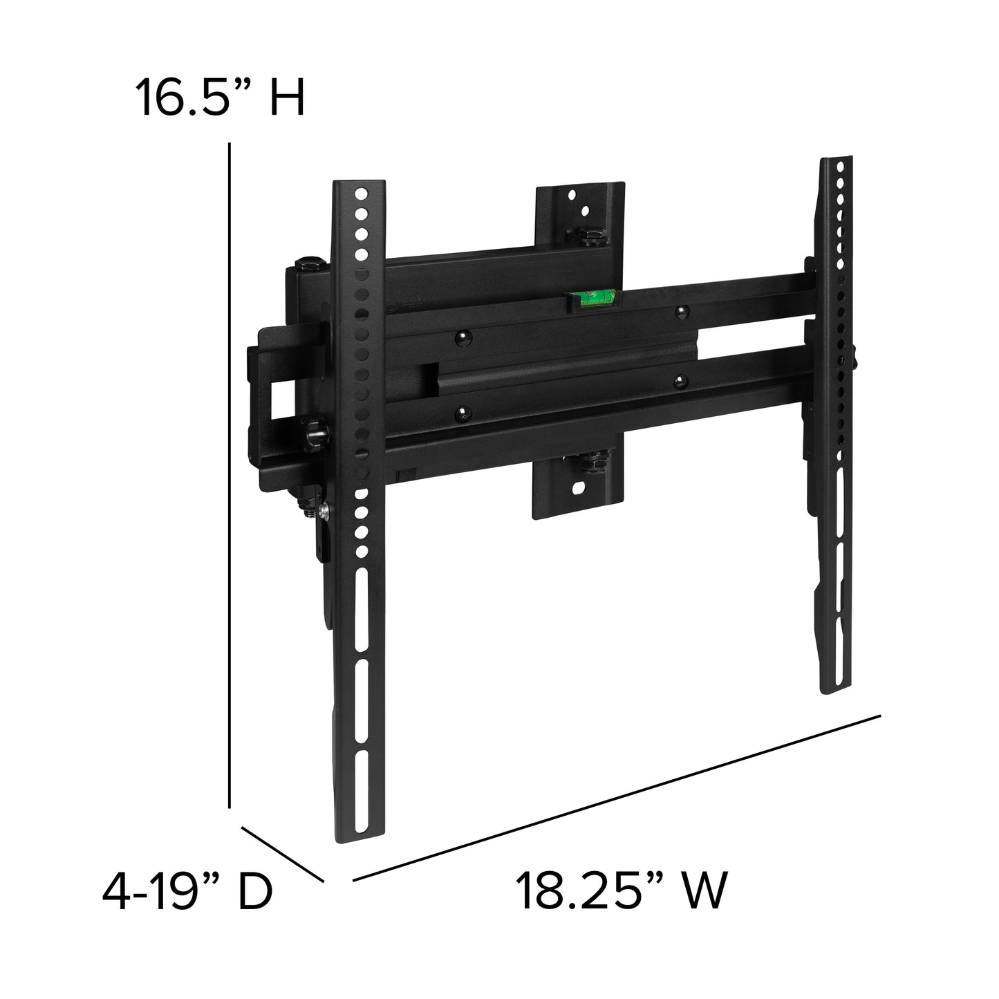 FLASH MOUNT Full Motion TV Wall Mount - Built-In Level - Fits most TV's 32" - 55" (Weight Cap 55LB) Black RA-MP005-GG