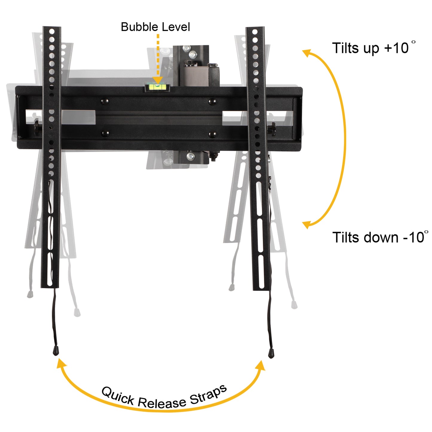FLASH MOUNT Full Motion TV Wall Mount - Built-In Level - Fits most TV's 32" - 55" (Weight Cap 55LB) Black RA-MP005-GG