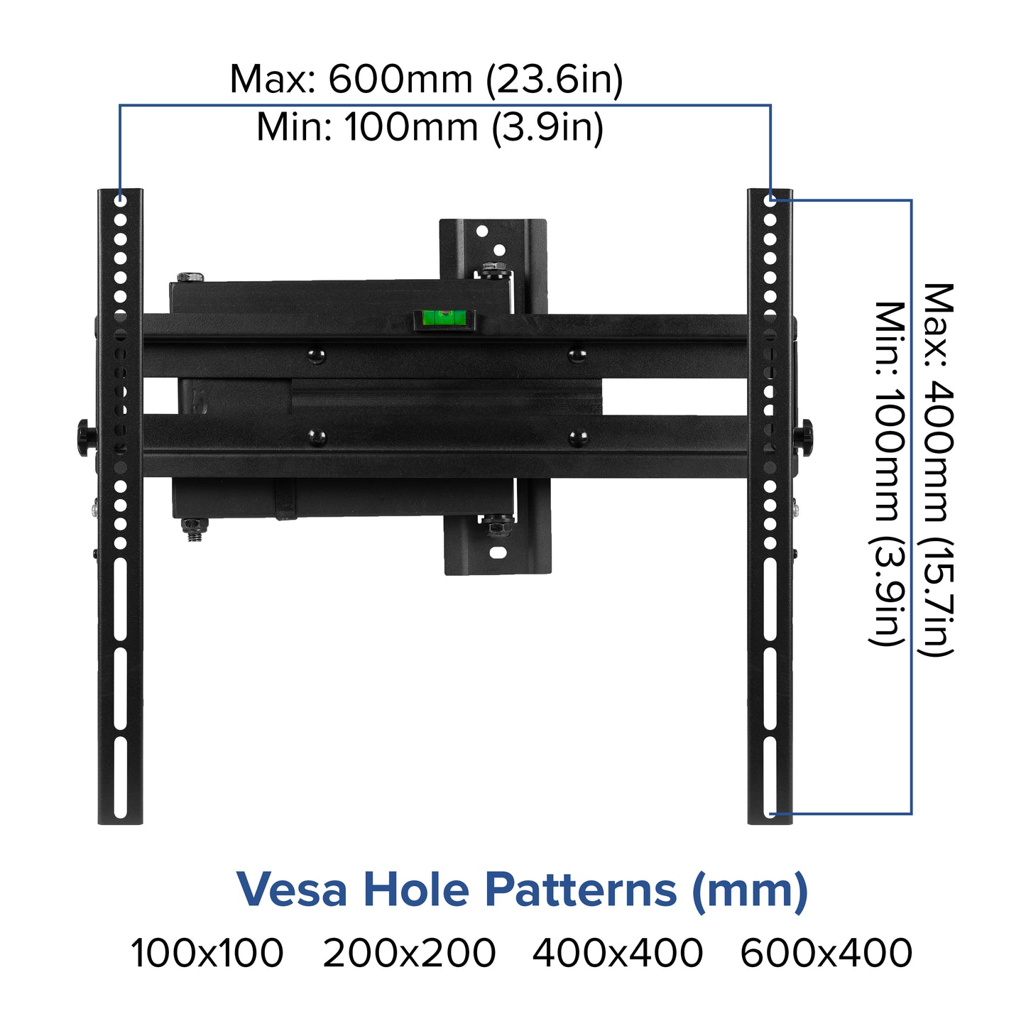 FLASH MOUNT Full Motion TV Wall Mount - Built-In Level - Fits most TV's 32" - 55" (Weight Cap 55LB) Black RA-MP005-GG