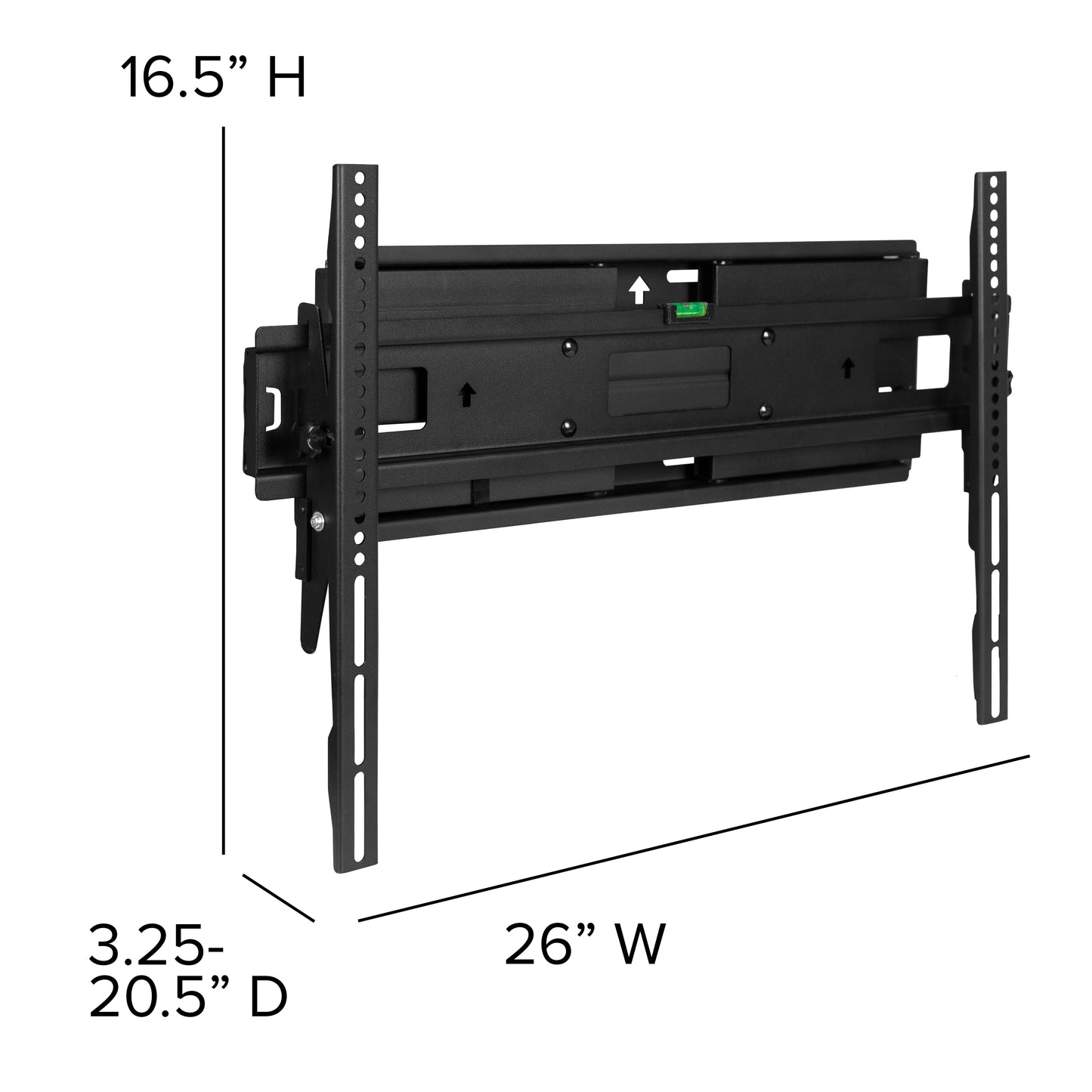 FLASH MOUNT Full Motion TV Wall Mount - Built-In Level - Fit most TV's 40" - 84" (Weight Cap 100LB) Black RA-MP006-GG