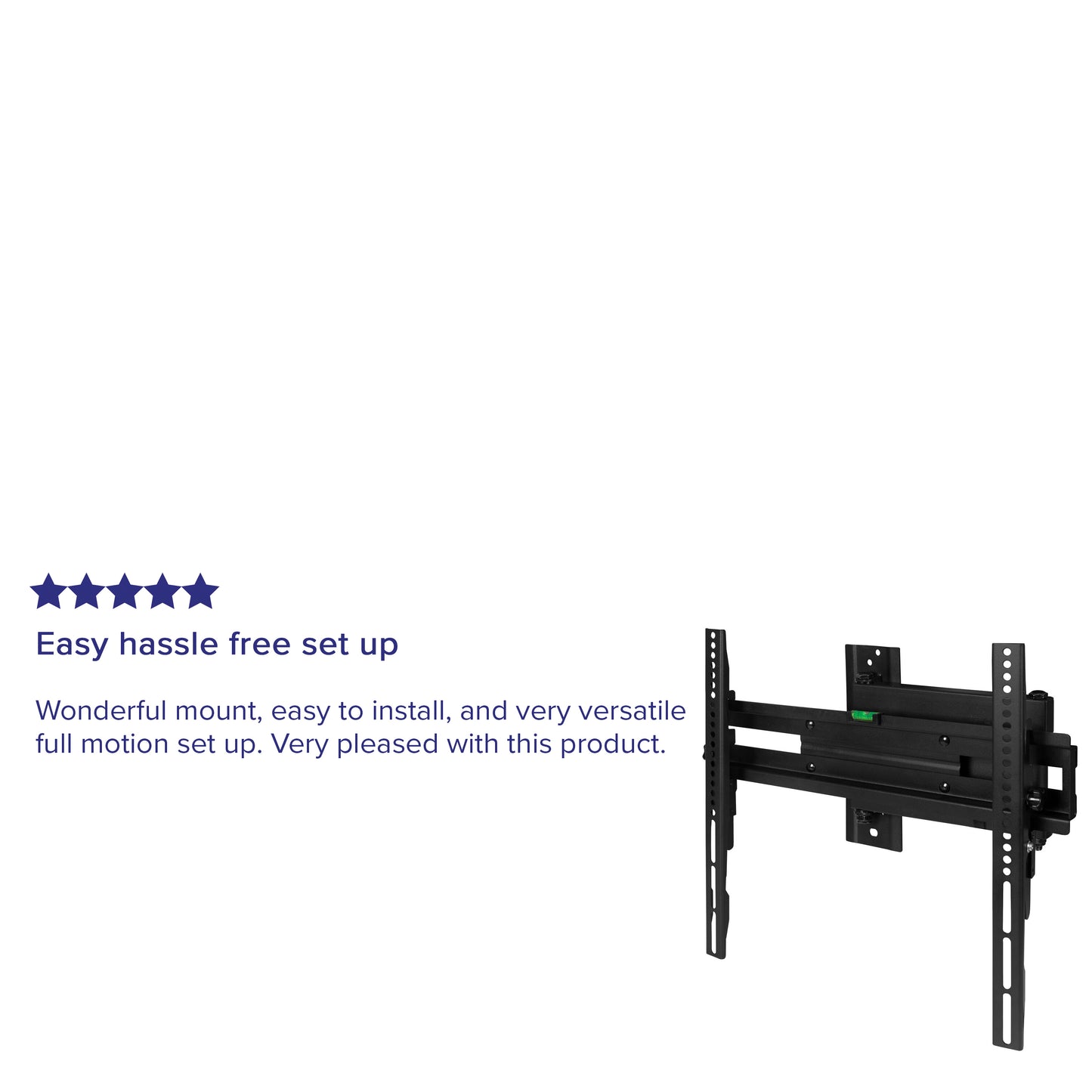 FLASH MOUNT Full Motion TV Wall Mount - Built-In Level - Fit most TV's 40" - 84" (Weight Cap 100LB) Black RA-MP006-GG