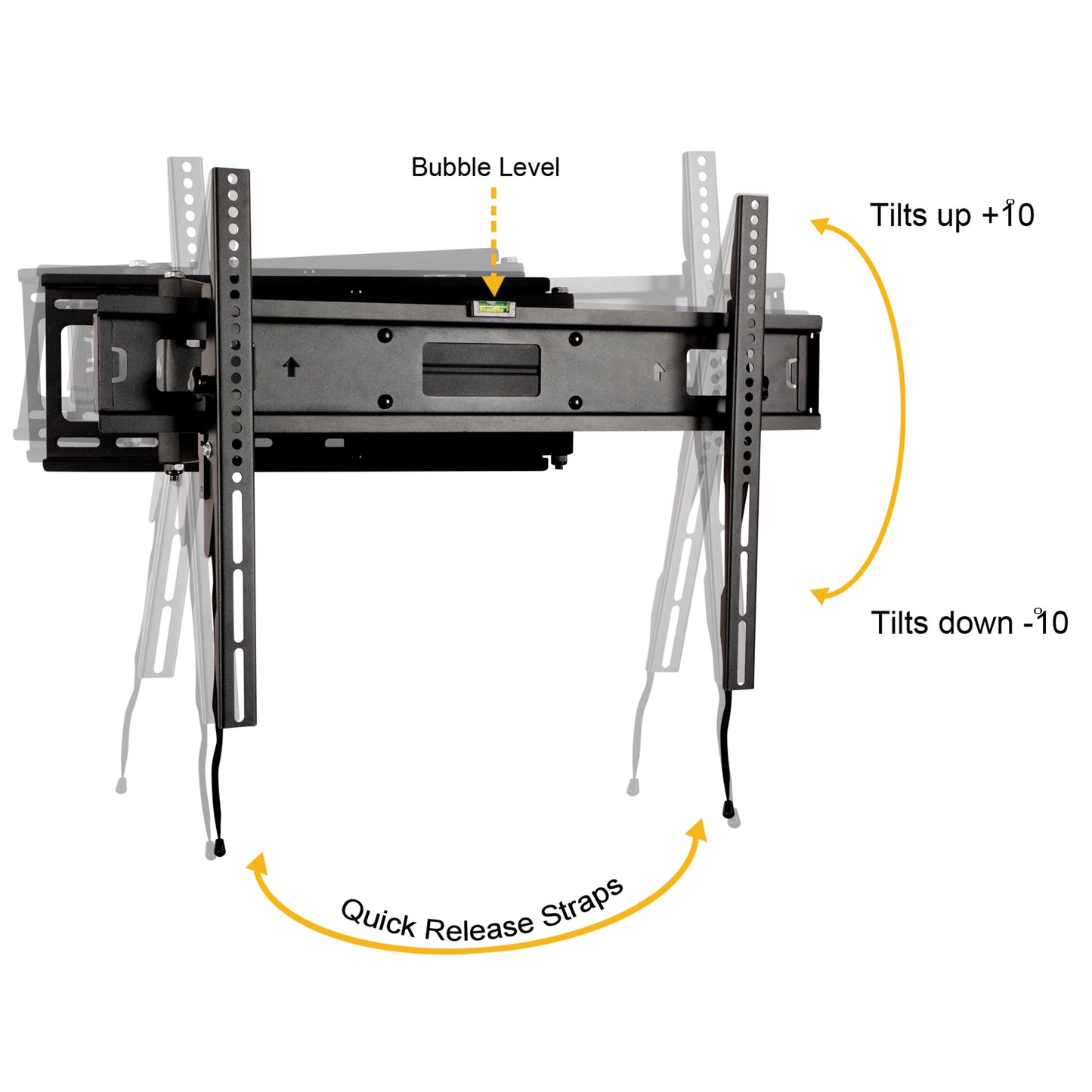 FLASH MOUNT Full Motion TV Wall Mount - Built-In Level - Fit most TV's 40" - 84" (Weight Cap 100LB) Black RA-MP006-GG