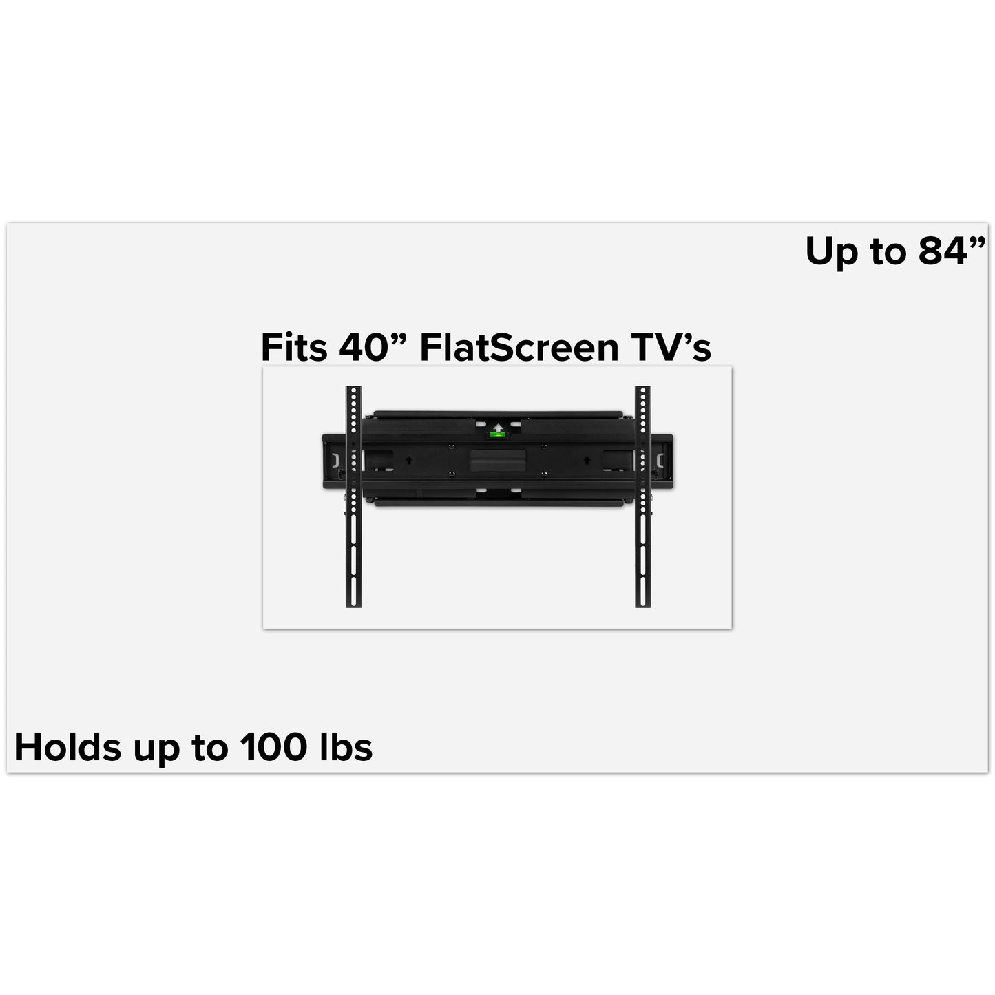 FLASH MOUNT Full Motion TV Wall Mount - Built-In Level - Fit most TV's 40" - 84" (Weight Cap 100LB) Black RA-MP006-GG