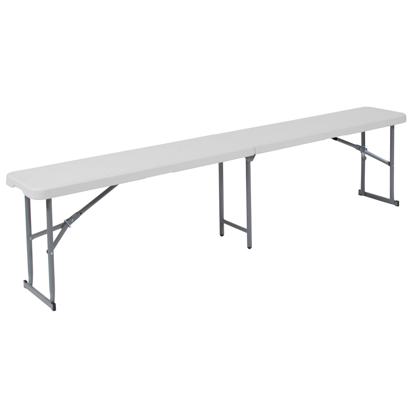 Talbott 10.25''W x 71''L Bi-Fold Granite White Plastic Bench with Carrying Handle Granite White