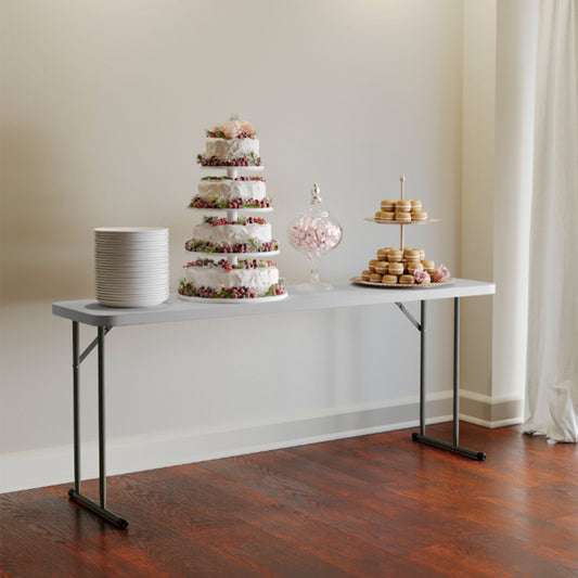 Kathryn 6-Foot Granite White Plastic Folding Training Table Granite White