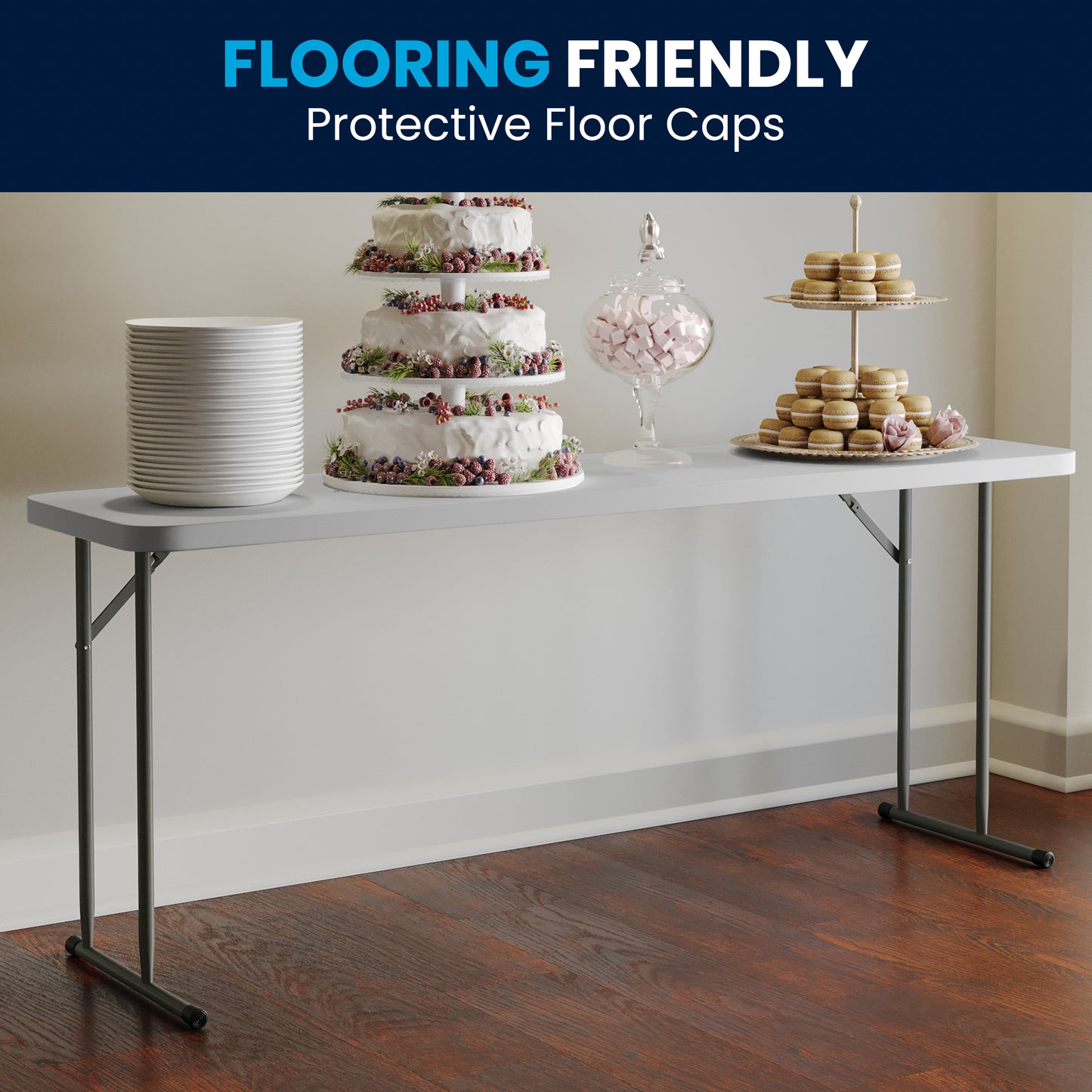Kathryn 6-Foot Granite White Plastic Folding Training Table Granite White