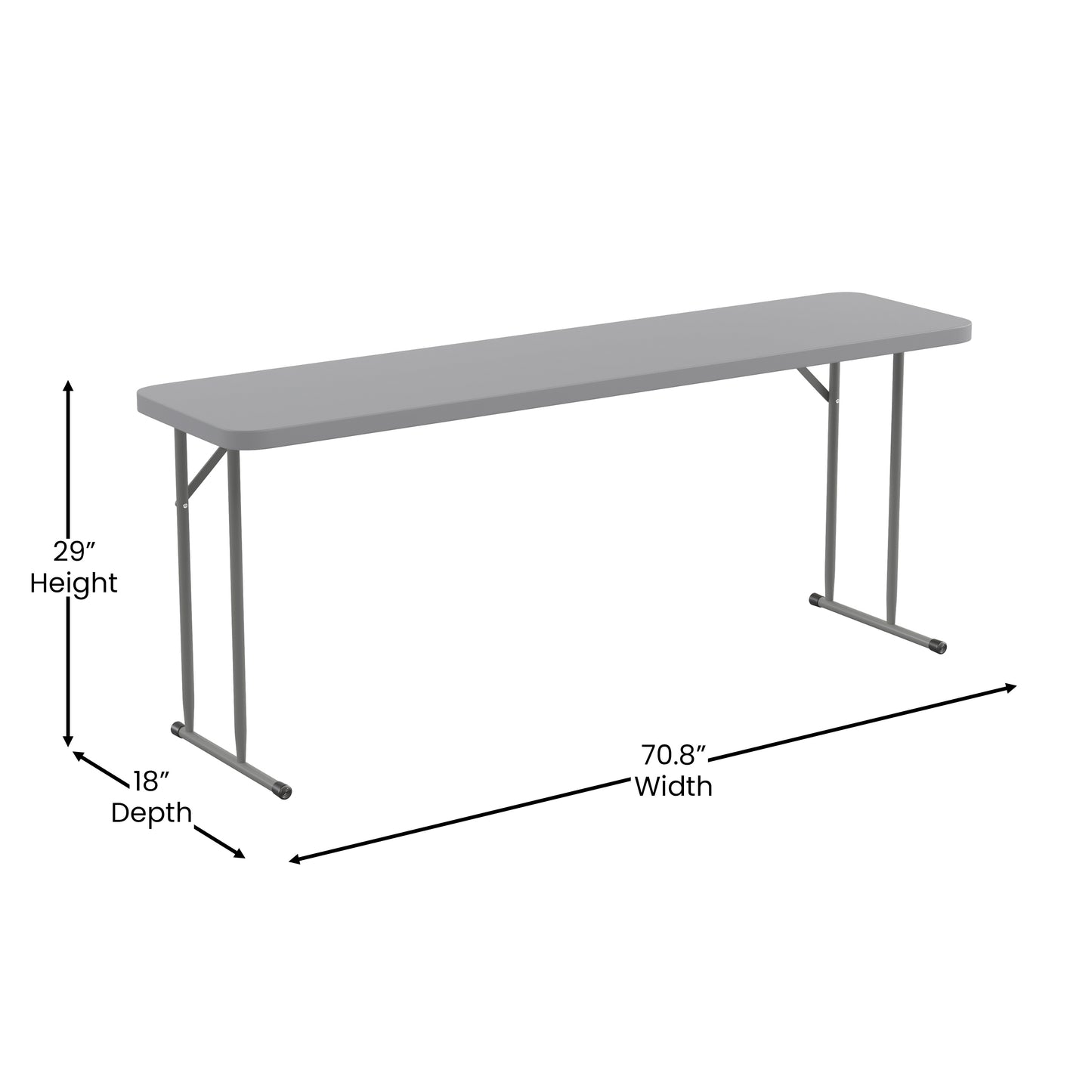 Kathryn 6-Foot Gray Plastic Folding Training Table Gray
