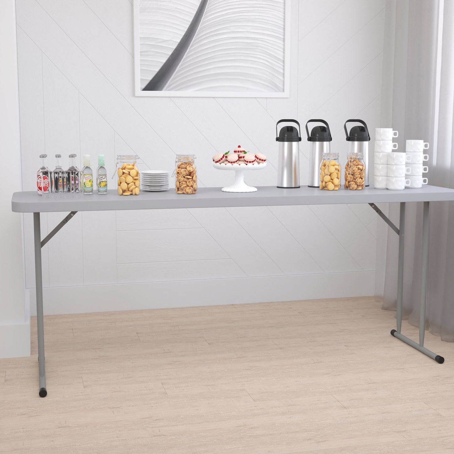 Kathryn 6-Foot Gray Plastic Folding Training Table Gray
