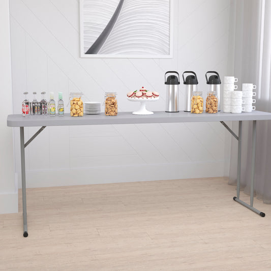 Kathryn 6-Foot Gray Plastic Folding Training Table Gray