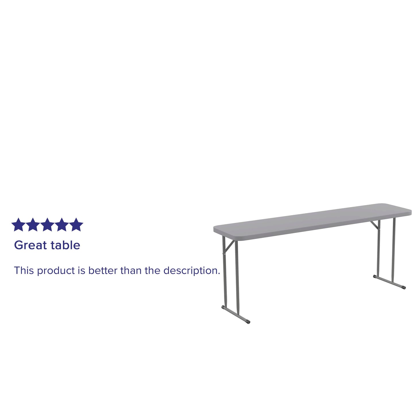 Kathryn 6-Foot Gray Plastic Folding Training Table Gray