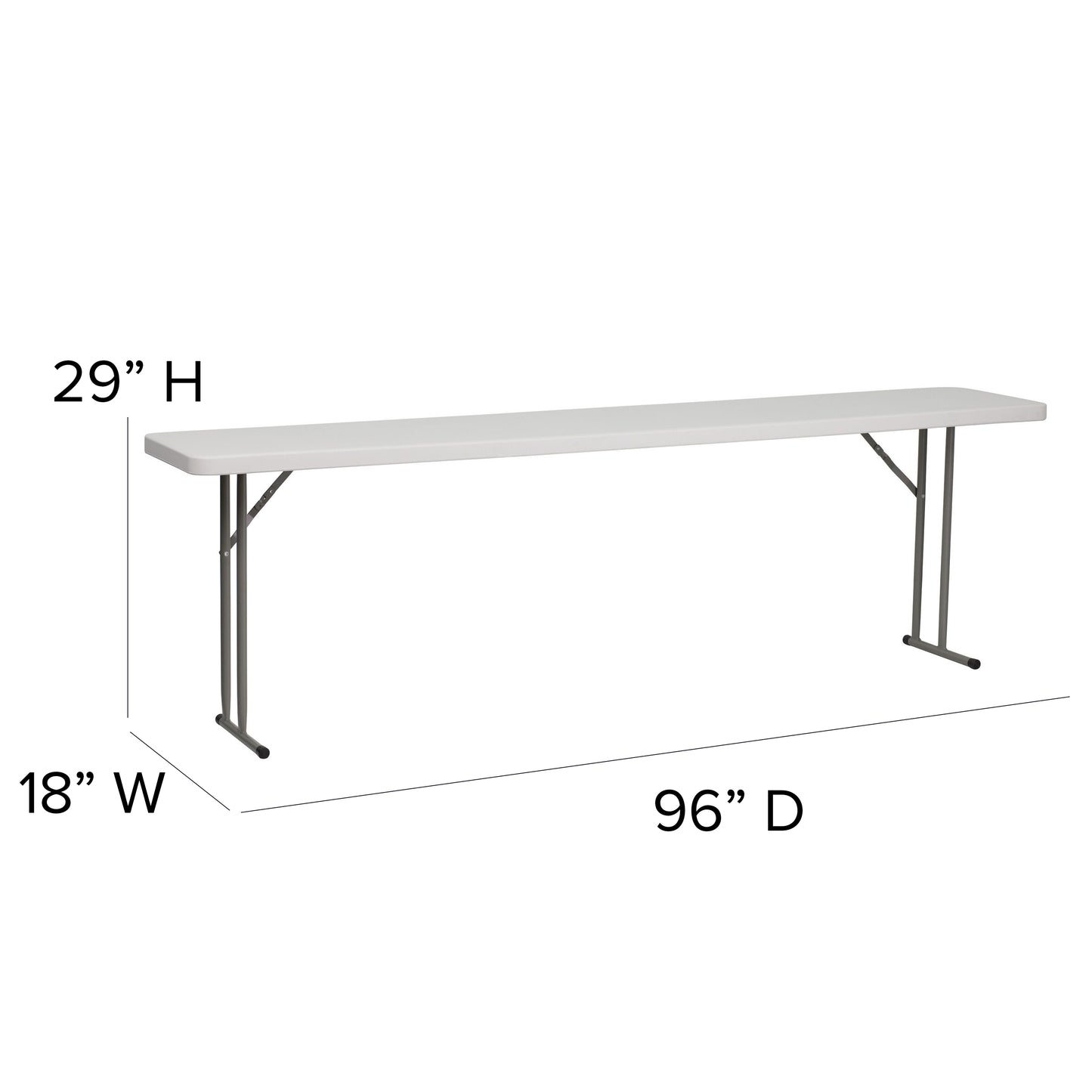 Kathryn 8-Foot Granite White Plastic Folding Training Table White