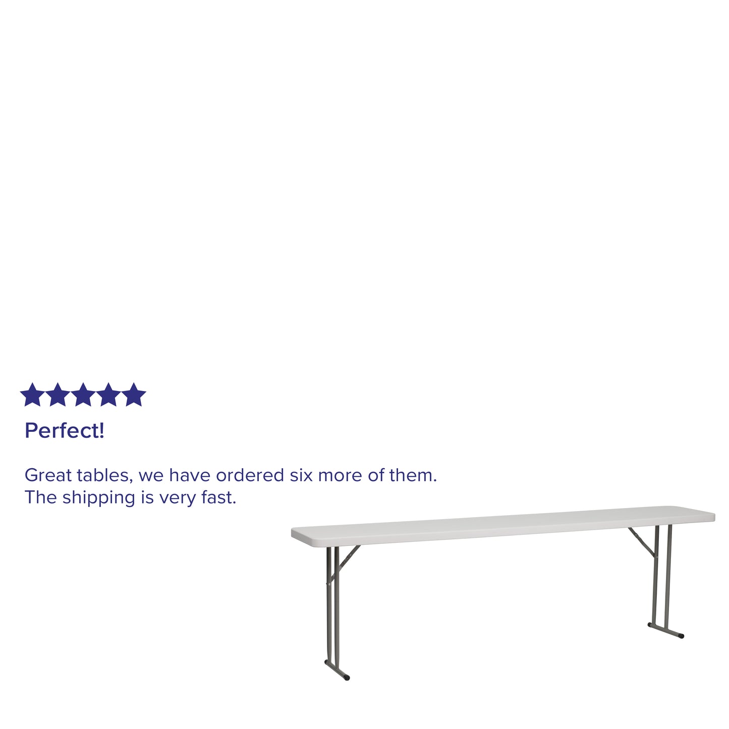 Kathryn 8-Foot Granite White Plastic Folding Training Table White