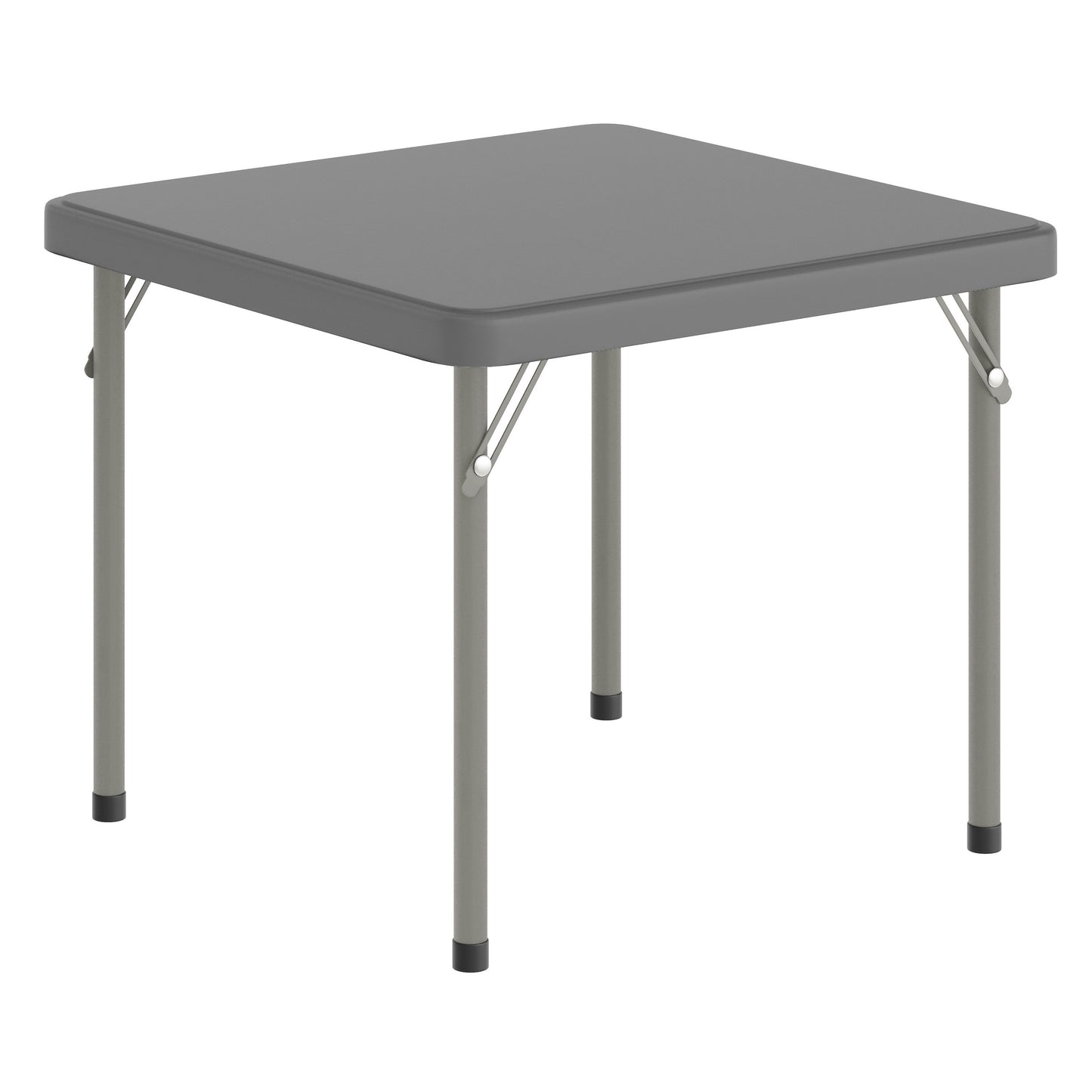 Paige 24x24 Kid's Granite Gray Plastic Folding Table with Locking Legs Granite Gray