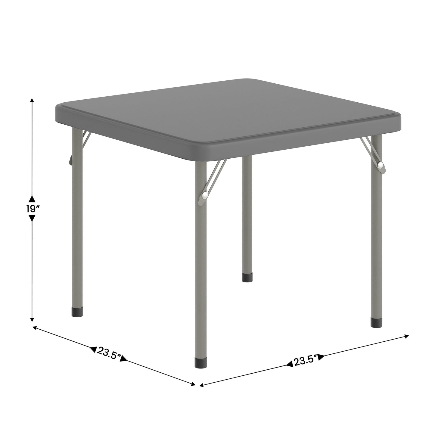Paige 24x24 Kid's Granite Gray Plastic Folding Table with Locking Legs Granite Gray