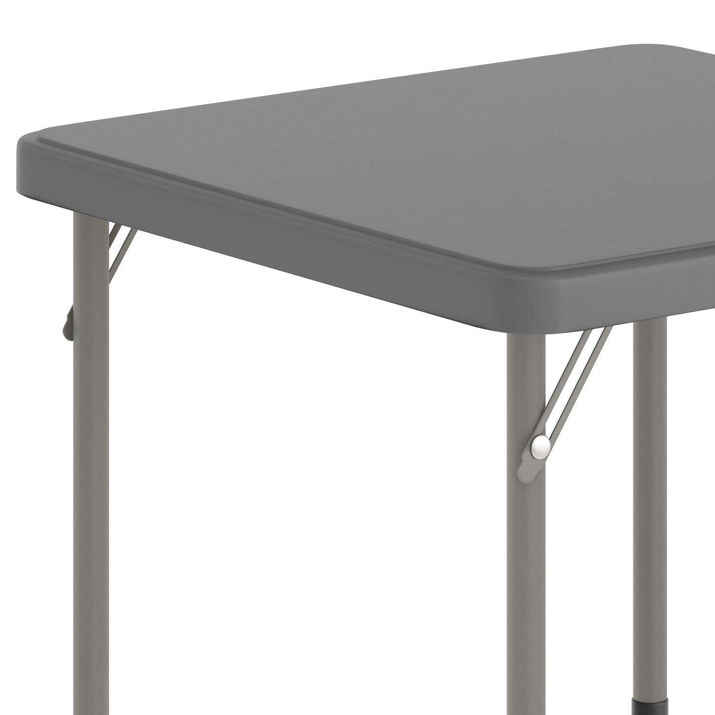 Paige 24x24 Kid's Granite Gray Plastic Folding Table with Locking Legs Granite Gray
