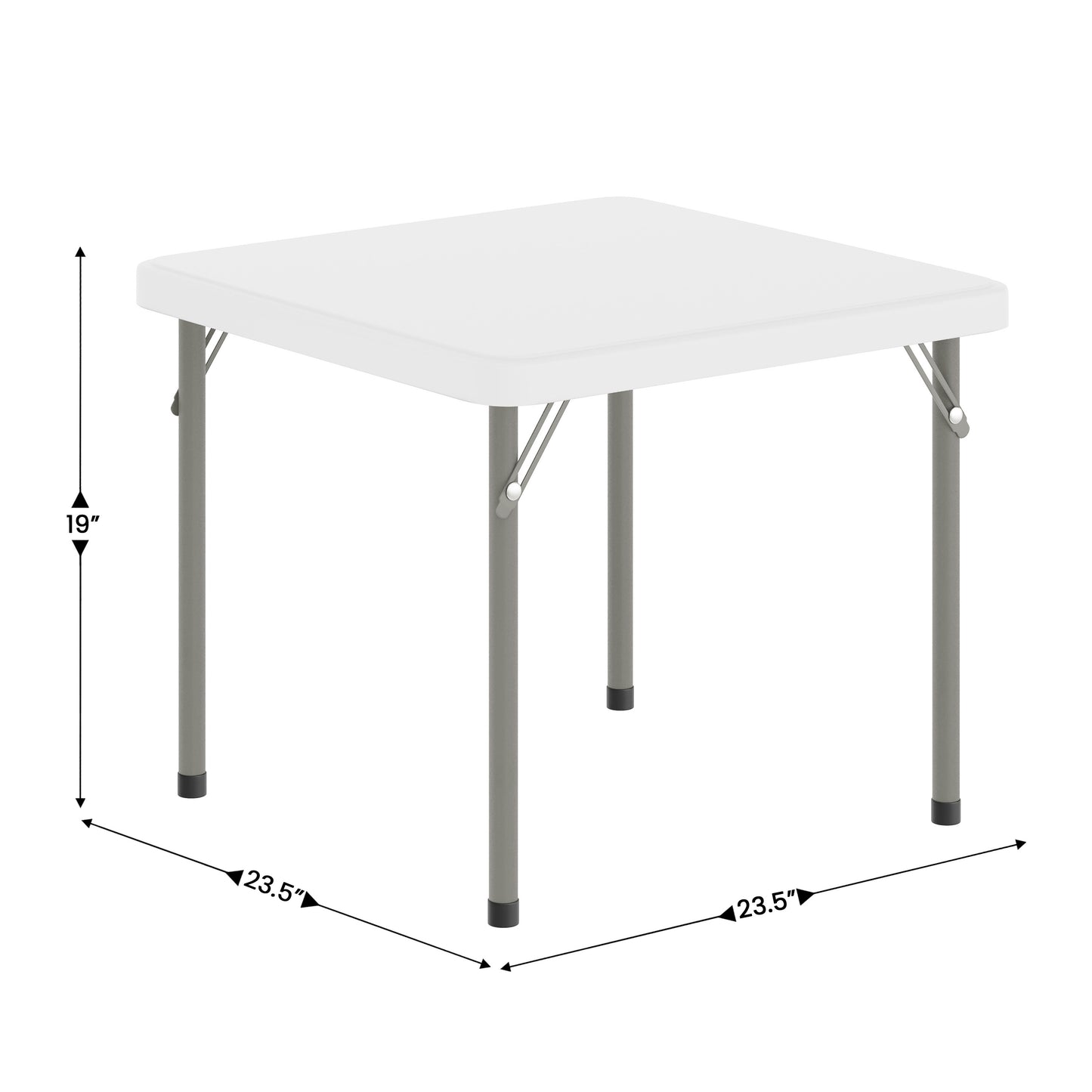 Paige 24x24 Kid's Granite White Plastic Folding Table with Locking Legs Granite White RB-2424-KID-WH-GG