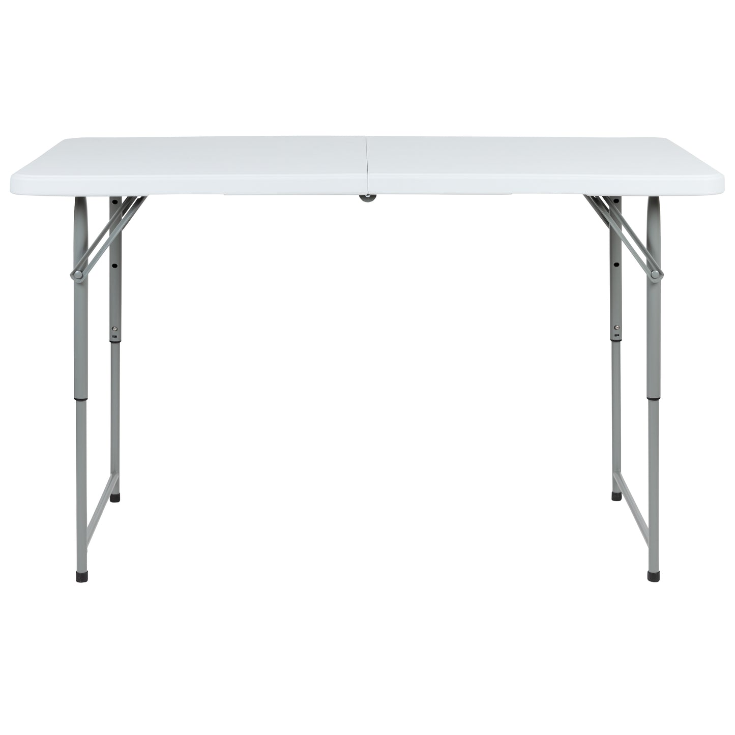 Kathryn 4-Foot Height Adjustable Bi-Fold Granite White Plastic Folding Table Granite White