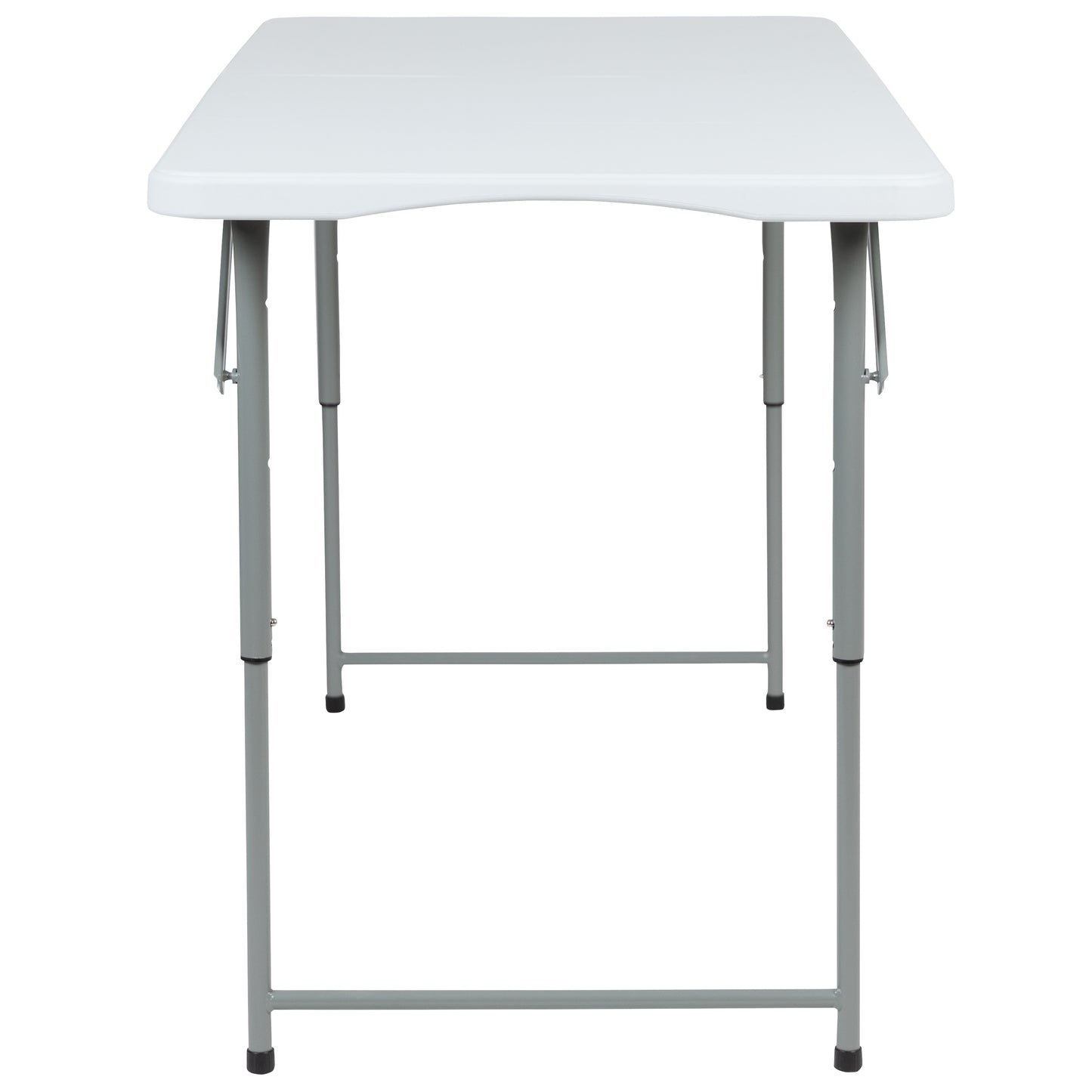 Kathryn 4-Foot Height Adjustable Bi-Fold Granite White Plastic Folding Table Granite White